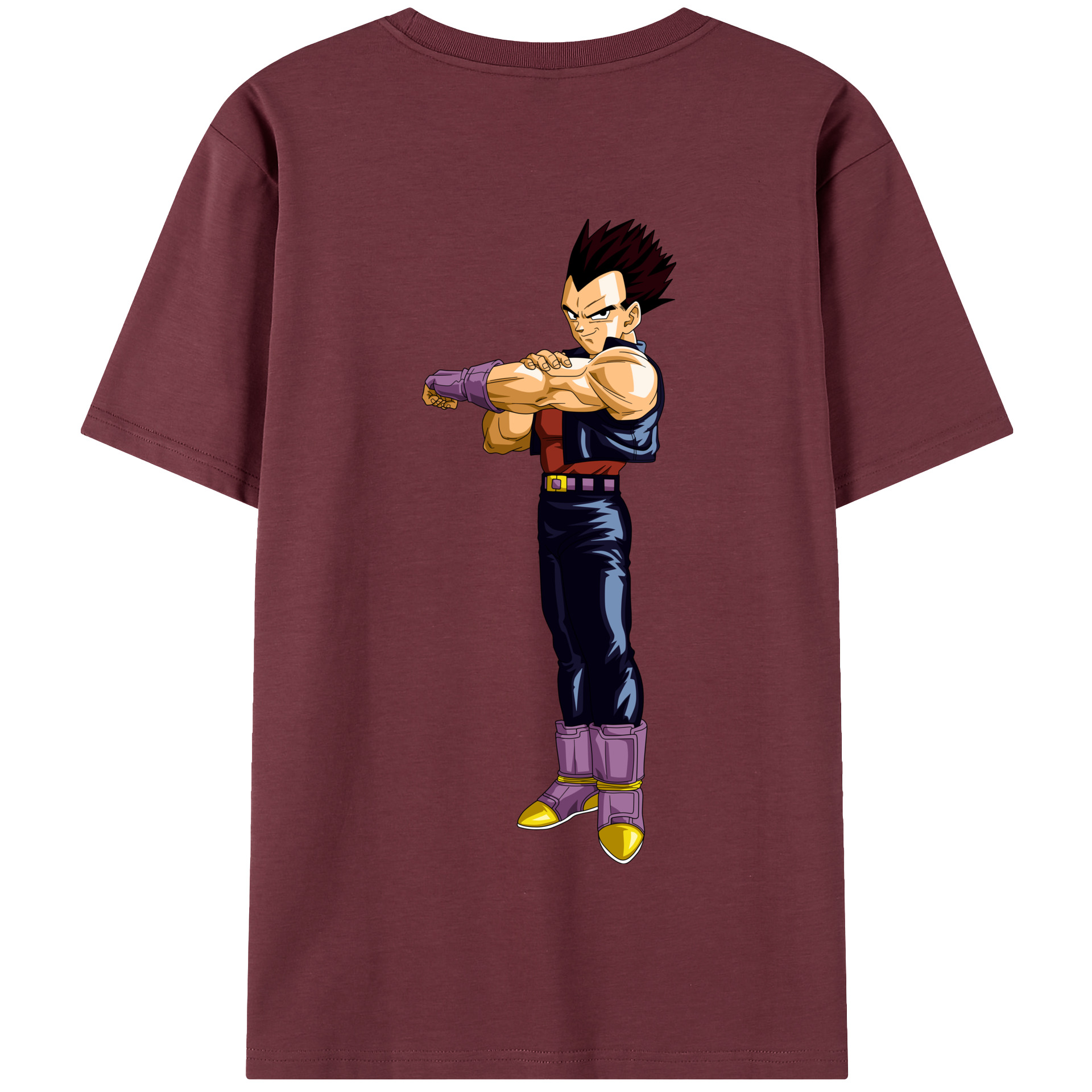 （画像用） ドラゴンボール ベジータ四世（Bejīta Yonsei）DRAGON BALL Vegeta IV 綿100％半袖Tシャツ（背面プリント）